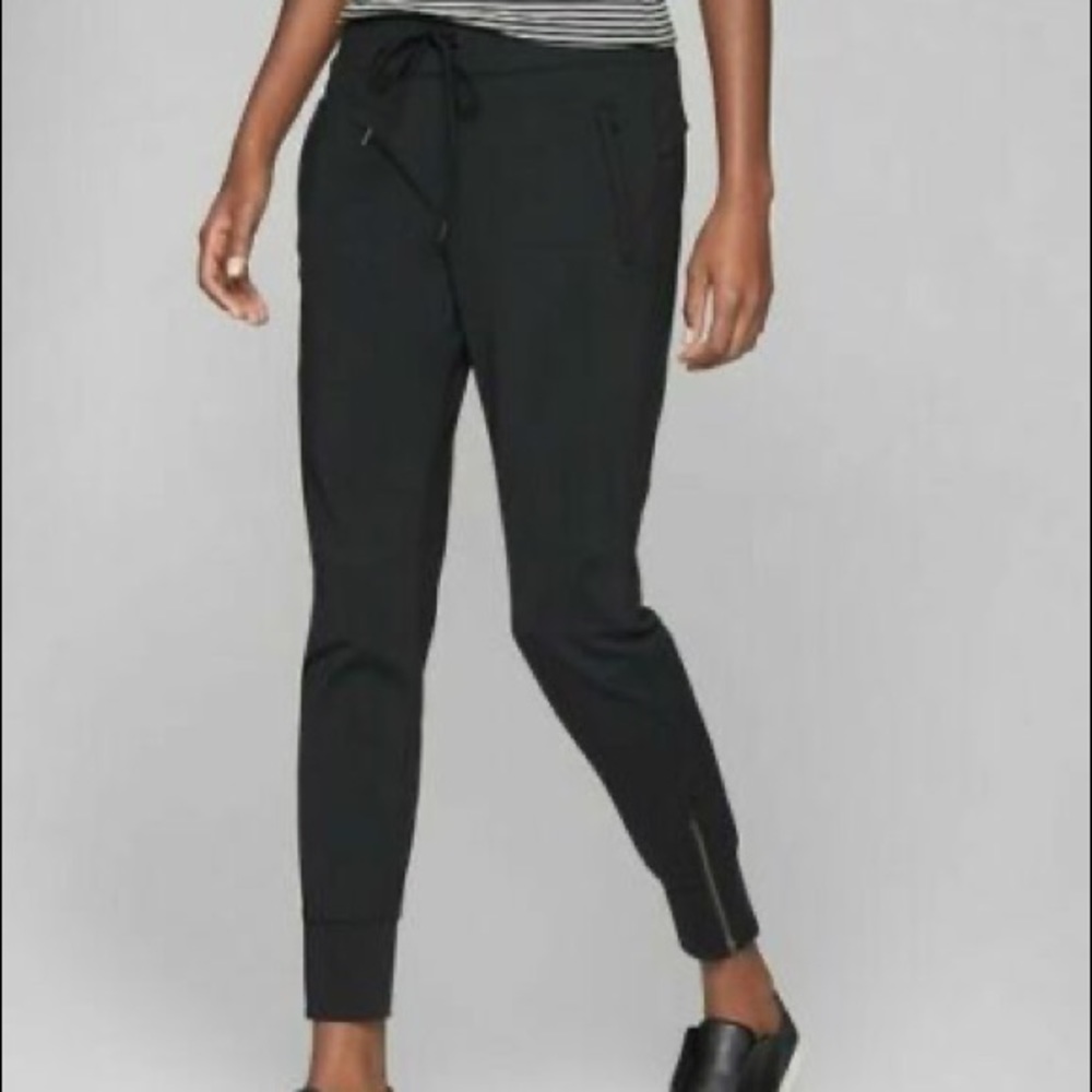 Athleta Metro Street Jogger Black Ankle Zip XXS